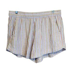 Patagonia Womens Garden Island Shorts Striped Hemp Lyocell Size L Beach Casual